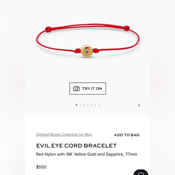 David Yurman Red Evil Eye Cord Bracelet - Picture 1 of 4
